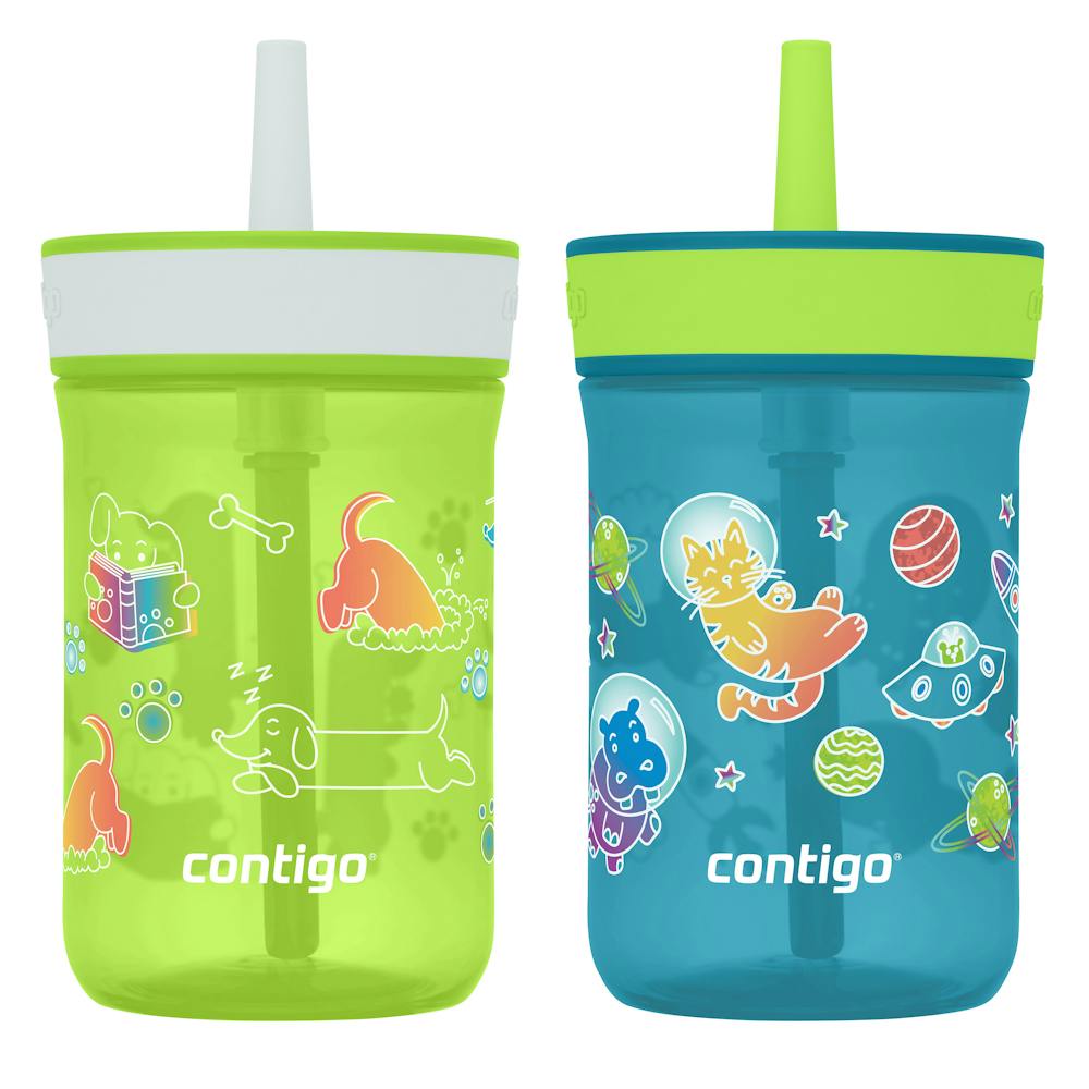 Contigo® Kids’ Leighton Straw Tumbler with Spill-Proof Leak-Proof Lid, 14oz AZrA
