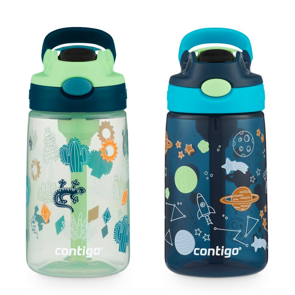 Contigo® Kids Water Bottle with Redesigned AUTOSPOUT® Straw, 14 oz, 2 pack PSas